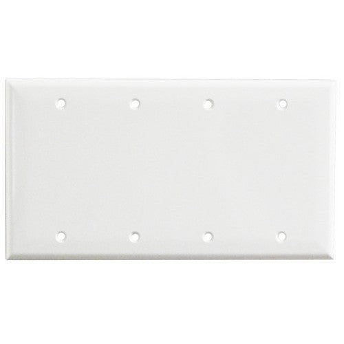 Morris Products 81541 White 4 Gang BlankWallplate