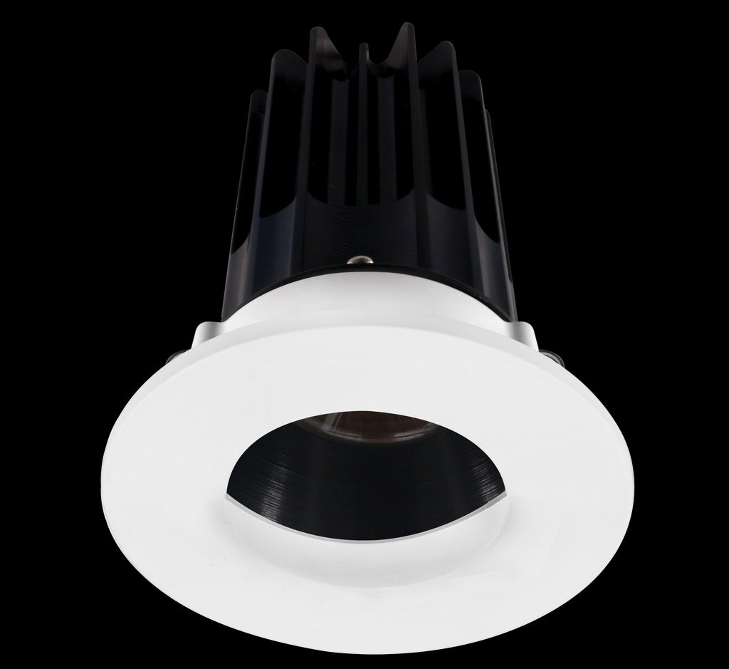 Lotus LED-2-S15W-5CCT-2RRBK-2RWW 2 Inch Round Recessed LED 15 Watt Designer Series - 5CCT Selectable - 1000 Lumen - Black Reflector - Wall Wash Trim