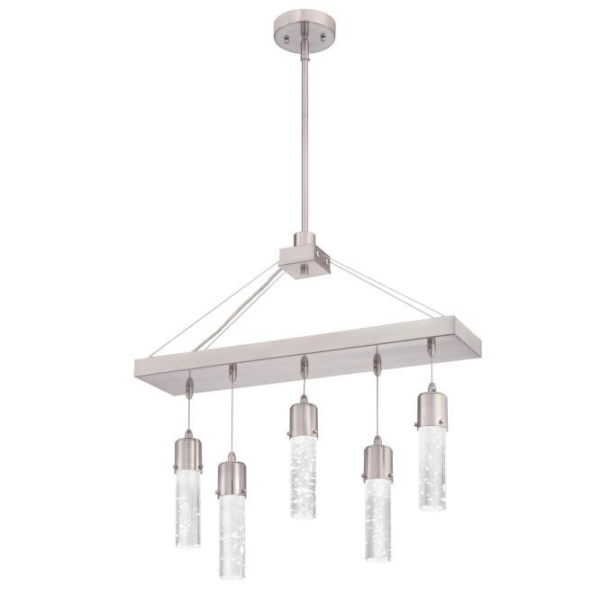 Westinghouse 6371900 Five Light LED Chandelier - Brushed Nickel Finish - Bubble Glass