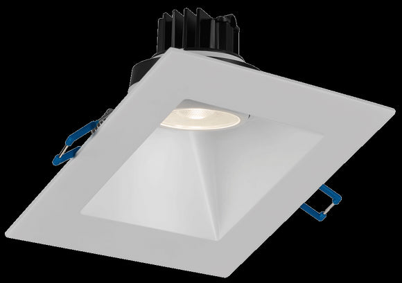 Lotus LED Lights LSG3-27K-5SSL-WH 5 Inch Square Sloped Regressed Gimbal LED Downlight - 7.5 Watt - 2700 Kelvin  - 620 Lumen - White Trim - 38 Degree Beam Spread - Type IC Air-Tight Wet ES CRI 90+