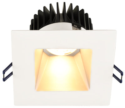 Lotus LED Lights - 4 Inch Square Deep Regressed LED Downlight - 5000 Kelvin - Silver Reflector - White Trim