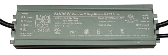 Lotus LED Lights 24 Volts Class 2 Power Supply 96 Watt Dimmable