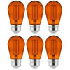 Sunlite 40975-SU - 2 Watt S14 LED Filament Transparent Orange Sign Bulb - Pack of 6