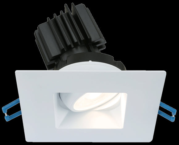 Lotus LED Lights LSG3-5CCT-HO-WH 3 Inch Square Regressed Gimbal LED Downlight - 11 Watt - 5CCT  - 620 Lumen - 38 Degree Beam Spread - White Trim - Type IC Air-Tight Wet ES CRI 90+