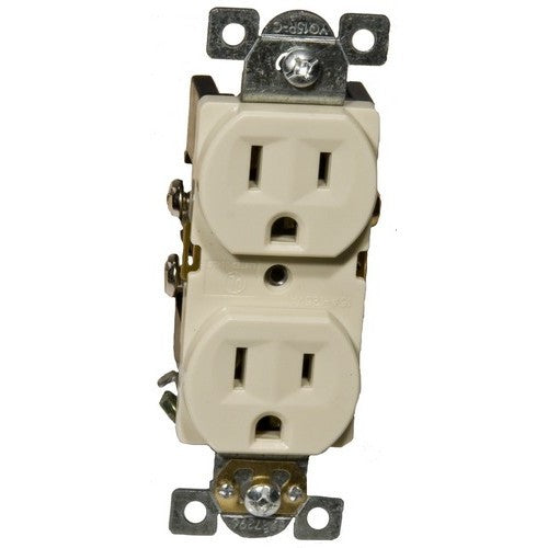 Morris Products 82140 Commercial Duplex Receptacle 15A 125V Ivory - A durable 15 Amp Duplex Receptacle.