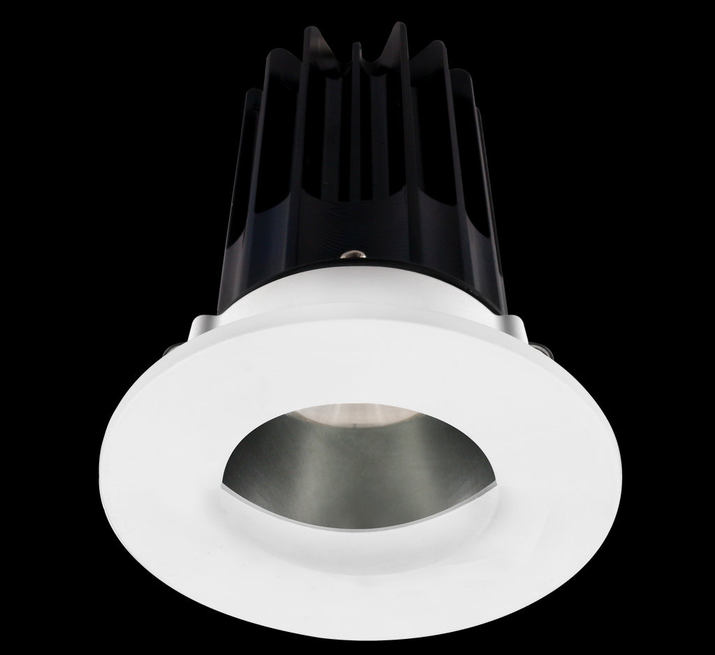 Lotus LED 2 Inch Round Recessed LED 15 Watt High Output Designer Series - 3000 Kelvin - Chrome Reflector - Wall Wash Trim