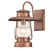 Westinghouse 6373100 One Light Wall Fixture Lantern - Washed Copper Finish - Clear Seeded Glass