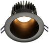 Lotus LED Lights 4 Inch Round Deep Regressed LED 15 Watt Open Plenum - 4000 Kelvin - Black Reflector Black Trim