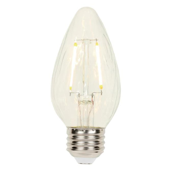 Westinghouse 3319300 Filament F15 LED Decorative Light Bulb - 2.5 Watt - Dimmable - Clear Finish - 2700 Kelvin - E26 Base