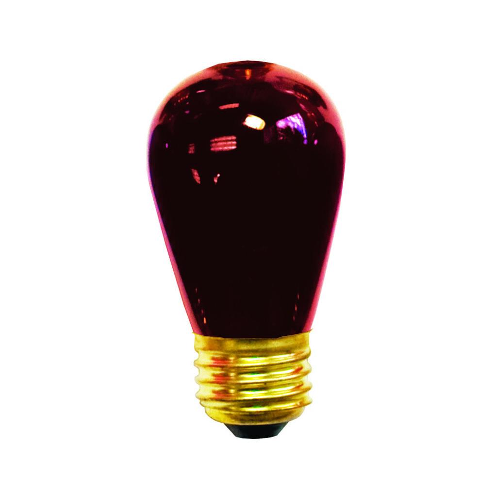 Bulbrite 701711 11 Watt S14 Incandescent Red SingTransparent