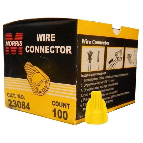 Morris Products 23084 Yellow Wing Connector 100Boxed (Pack of 100)