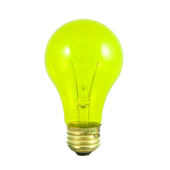 Bulbrite 105825 25 Watt A19 Incandescent Transparent Yellow Party Bulb