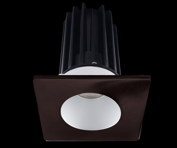 Lotus LED 2 Inch Square Recessed LED 15 Watt High Output Designer Series - 4000 Kelvin - Alzak Reflector - Trim Bronze