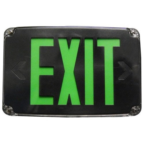 Morris Products 73389 Wet Location Green Exit Blk