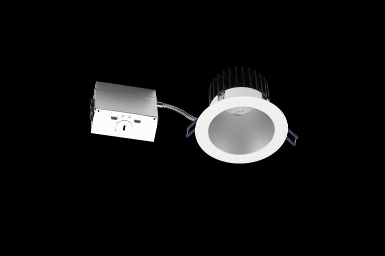 Lotus LED Lights LD4R-5CCT-4R-SR-WT  4 inch Round Deep Regressed LED Downlight - 15 Watt - 5CCT 27-30-35-40-50K - 30 degree Beam Angle - Silver Reflector - White Trim