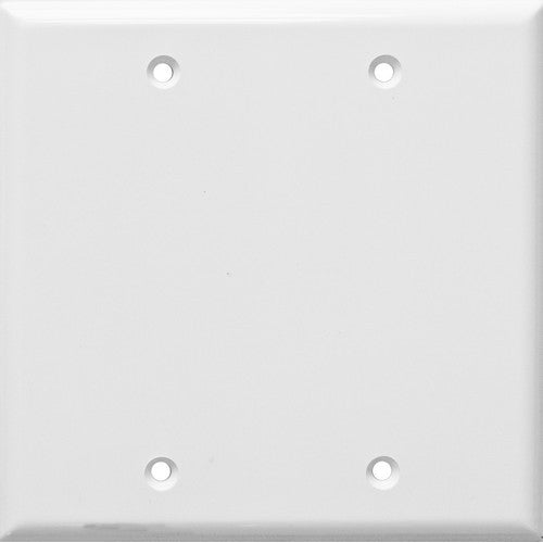 Morris Products 81746 WH Mid 2 Gang Blank Wallplate