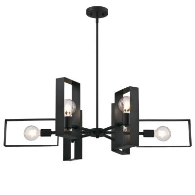 Westinghouse 6575600 Six Light Chandelier - Matte Black Finish