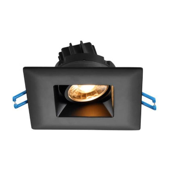 Lotus LED Lights LSG3-5CCT-BK 3 Inch Square Regressed Gimbal LED Downlight - 7.5 Watt - 5CCT  - 620 Lumen - 38 Degree Beam Spread - Black Trim - Type IC Air-Tight Wet ES CRI 90+