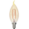 BULBRITE 776903 2.5 Watt CA10 Filament Nostalgic - E12 Candelabra Base - 2100 Kelvin Warm White - 160 Lumens - Antique - 120 Volt