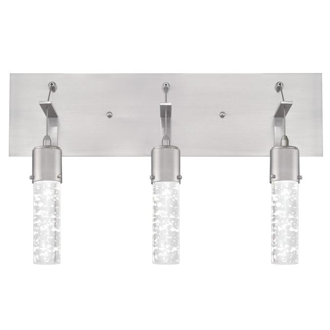 Westinghouse 6372100 Three Light LED Wall Fixture - 22 Watt - Brushed Nickel Finish - Bubble Glass