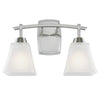 Westinghouse 6573500 Two Light Wall Fixture - Brushed Nickel Finish - Frosted Glass