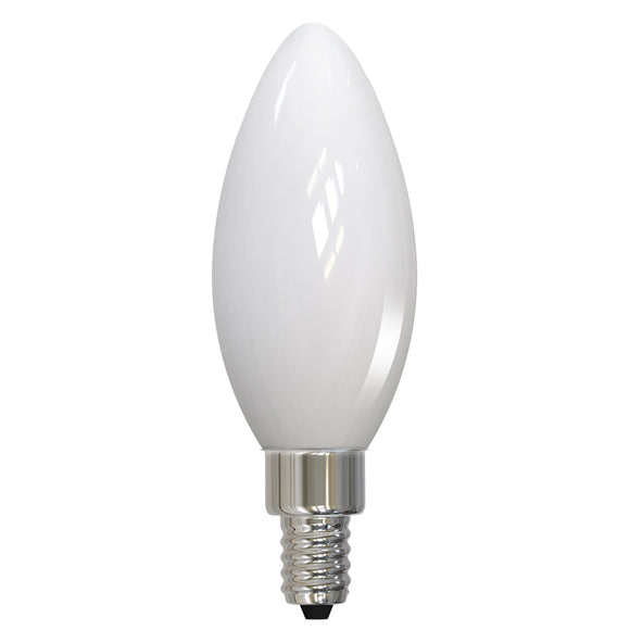 BULBRITE 776772 3.6 Watt B11 Filament - E12 Candelabra Base - 2700 Kelvin Warm White - 300 Lumens - Milky - 120 Volt