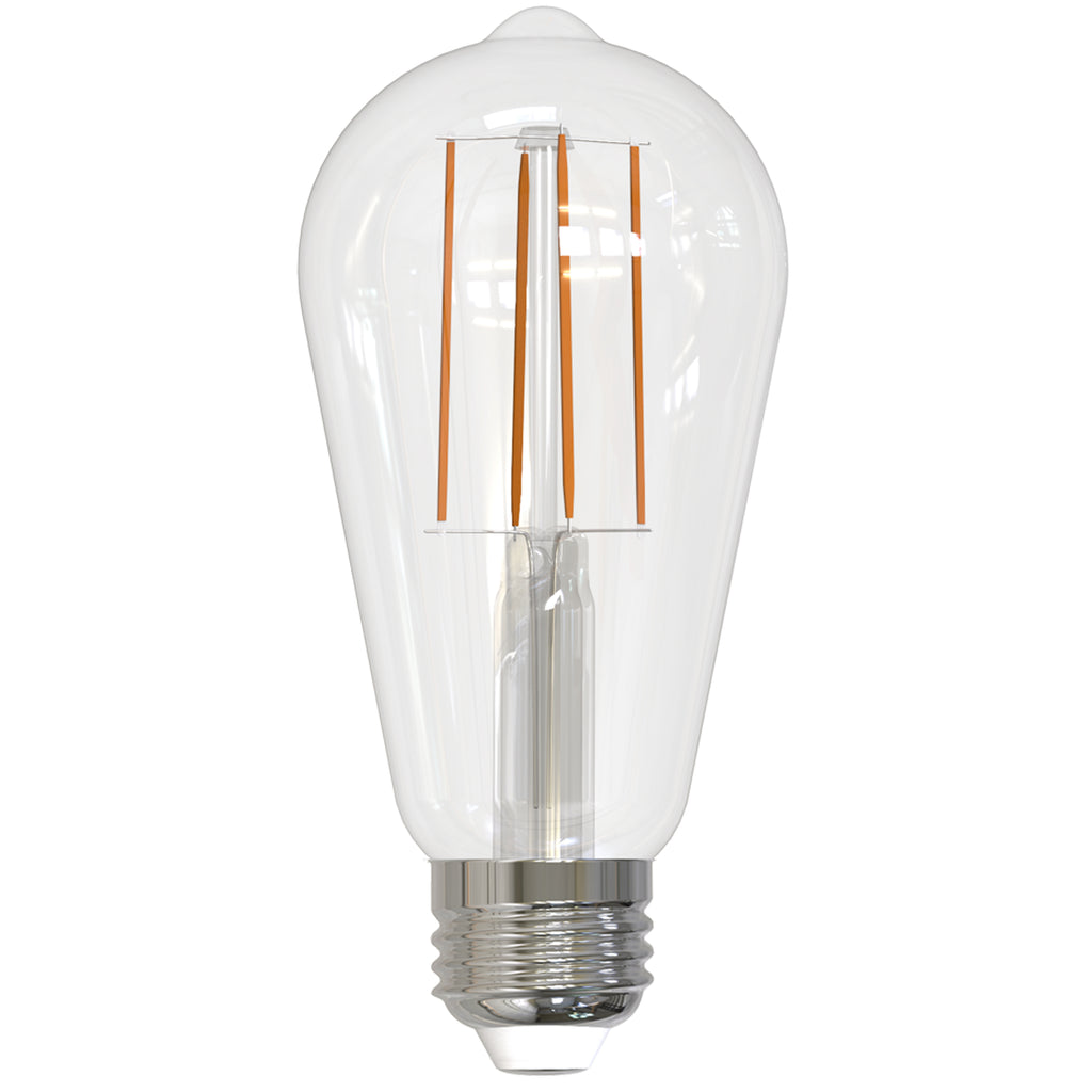 BULBRITE 776692 7 Watt ST18 Filament - E26 Medium Base - 2700 Kelvin Warm White - 800 Lumens - Dimmable - Clear - 120 Volt