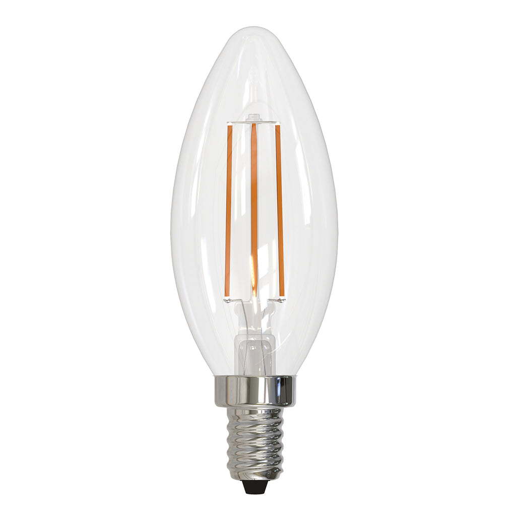 BULBRITE 776893 4 Watt B11 Filament - E12 Candelabra Base - 2700 Kelvin Warm White - 400 Lumens - Clear - 120 Volt