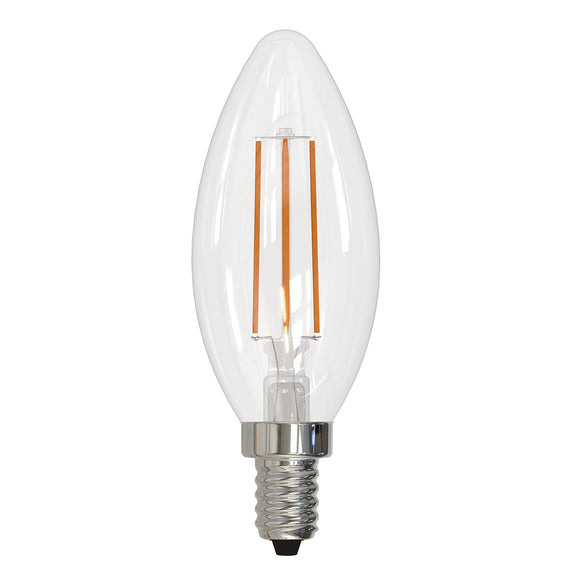 BULBRITE 776893 4 Watt B11 Filament - E12 Candelabra Base - 2700 Kelvin Warm White - 400 Lumens - Clear - 120 Volt