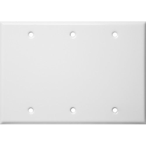 Morris Products 83332 White 3 Gang Blank Metal