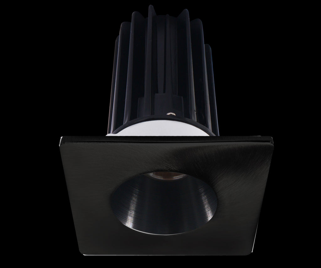 Lotus LED 2 Inch Square Recessed LED 15 Watt High Output Designer Series - 4000 Kelvin - Black Reflector - Trim Black