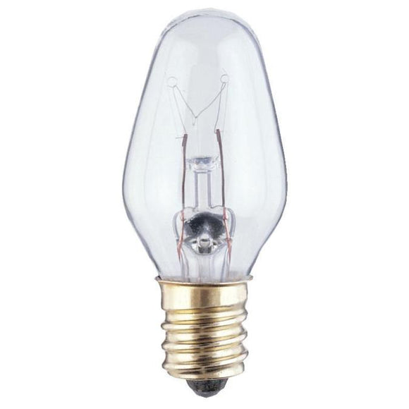 Westinghouse 0379100 7 Watt Incandescent C7 Specialty Clear - 2700 Kelvin - Warm White - 45 Lumens - E12-Candelabra Base - 120 Volt - Card - 2-Pack