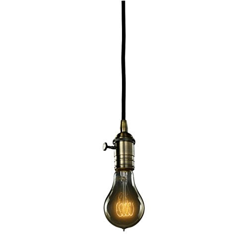 Bulbrite 810096 25 Watt A21 Fixtures White Nostalgic Loop Vintage Warm Gold Pendant