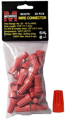 Morris Products 23276 P6 Red Wire Connector Sm Pk (Pack of 25)