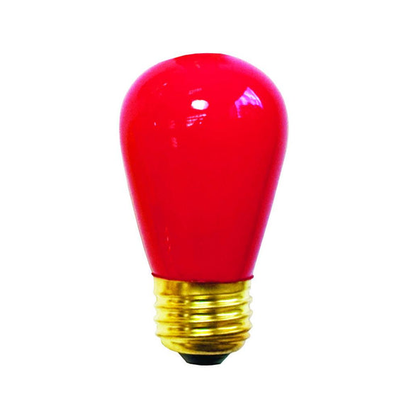 Bulbrite 701701 11 Watt S14 Incandescent Red Sing Ceramic