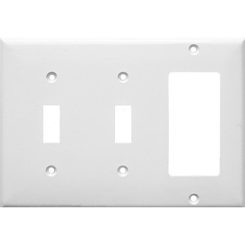 Morris Products 81311 White 3 Gang  2Toggle 1GFCI