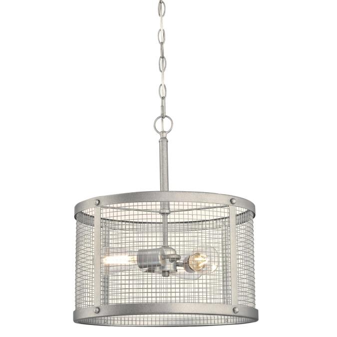 Westinghouse 6371200 Three Light Pendant - Galvanized Steel Finish