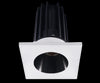 Lotus LED 2 Inch Square Recessed LED 15 Watt High Output Designer Series - 3000 Kelvin - Black Reflector - Trim White