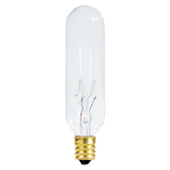 Westinghouse 0352100 35 Watt Incandescent T7 1/2 Specialty Clear - 2700 Kelvin - Warm White - 190 Lumens - E12-Candelabra Base - 120 Volt - Card