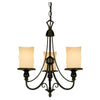 Westinghouse 6900000 Three Light Chandelier - Burnished Bronze Patina Finish - Burnt Scavo Glass