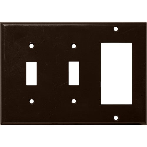 Morris Products 81312 Brown 3 Gang  2Toggle 1GFCI