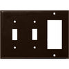 Morris Products 81312 Brown 3 Gang  2Toggle 1GFCI