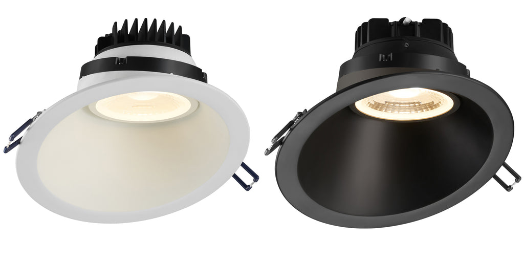 Lotus LED Lights LRG6-32K-HO-6RSL-BK-DTW - 6 Inch Downlight 30 Degree Sloped Regressed Gimbal - 18 Watt - Dim to Warm 3000 to 2000 Kelvin - Black Finish