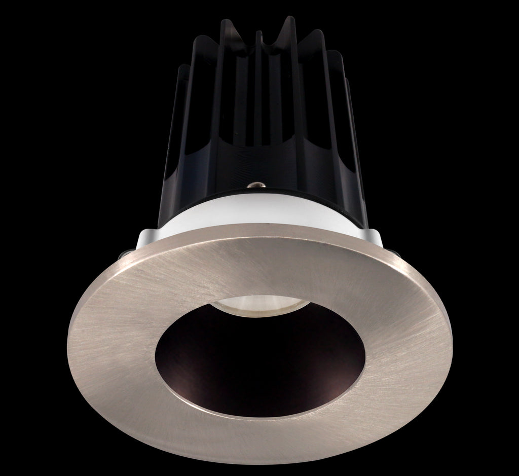 Lotus LED 2 Inch Round Recessed LED 15 Watt High Output Designer Series - 4000 Kelvin - Bronze Reflector - Trim Brushed Nickel