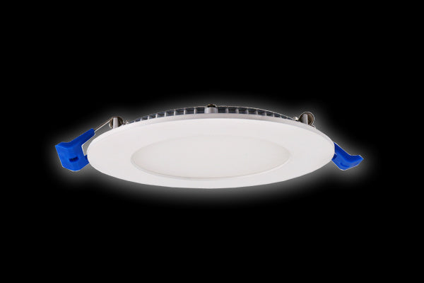 6 Inch Ultra Slim Round Recessed LED 12 Watt - 5 CCT 2700 to 5000 Kelvin - White Trim