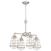 Westinghouse 6367100 Four Light Chandelier/Semi-Flush - Brushed Nickel Finish - Cage Shades