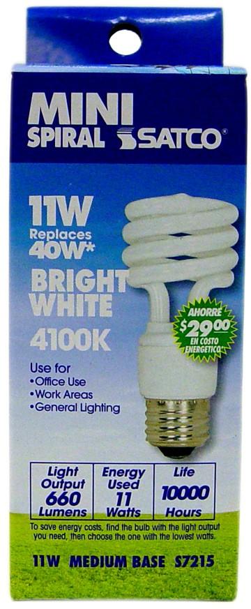 Satco S7215 Compact Fluorescent Spirals T2