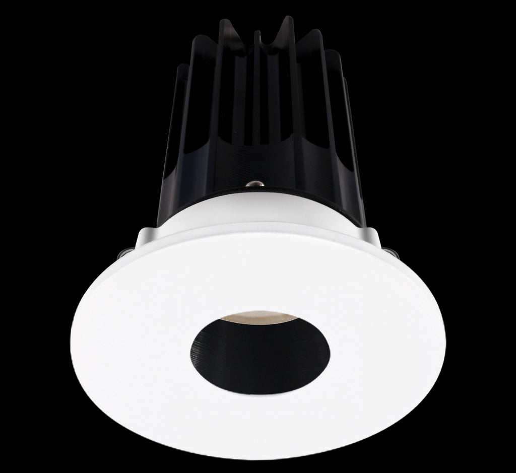 Lotus LED 2 Inch Round Recessed LED 15 Watt High Output Designer Series - 3000 Kelvin - Black Reflector - Pinhole Trim