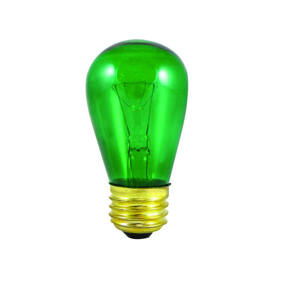 Bulbrite 701411 11 Watt S14 Incandescent Green Sign Transparent